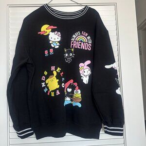 NWOT Medium Sanrio Hello Kitty Black Crewneck Sweater